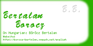 bertalan borocz business card